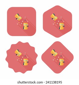 Christmas cracker flat icon with long shadow,eps10