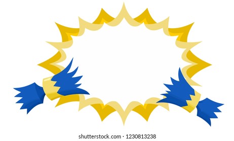 Christmas Cracker Pulled With Flat Starburst No Outline In Blue And Gold