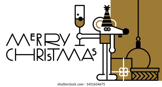 Christmas creative background. The year of the mouse illustration