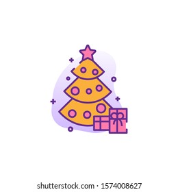 christmas creative icon. flat multicolored illustration. From christmas icons collection. Isolated christmas sign on white background