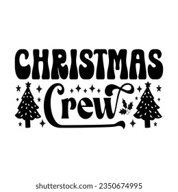 Christmas Crew - Hand drawn lettering for Christmas greetings cards, x mas shirt design