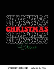 Christmas Crew Merry Christmas shirt print template, funny Xmas shirt design, Santa Claus funny quotes typography design.