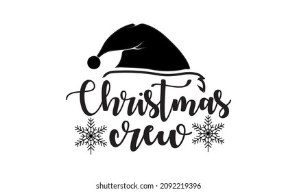 Christmas Crew with Santa Cap- Christmas Vector and Clip Art