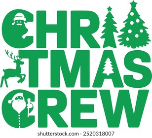 Christmas Crew Shirt, Family Christmas Shirt, Family Christmas Shirts, Toddler Christmas Shirt, Holiday Shirt, Vector Art Illustration