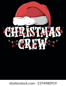 Christmas Crew, Christmas tshirt, Christmas hat tshirt, Christian tshirt, Bible tshirt