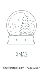 Christmas cristal globe. Stock vector.