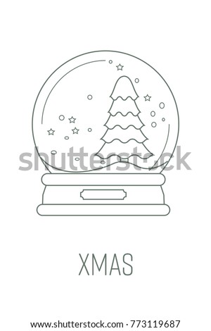 Christmas cristal globe. Stock vector.