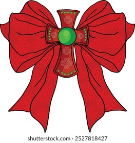 Christmas cross Christ coquette bow .Art and Illustration
