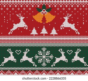 christmas cross Stitch deer and snow