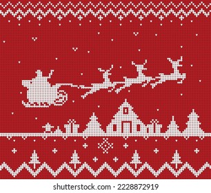 christmas cross Stitch deer and snow 1