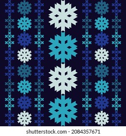 Weihnachtsstich. Schneeflocken. Nahtloses Muster. Urlaubsware. Vektorgrafik für Webdesign oder Print.