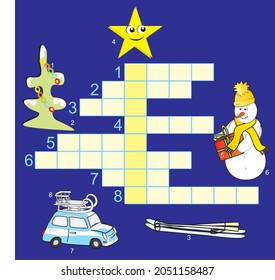 christmas, crossword, fill in words from pictures