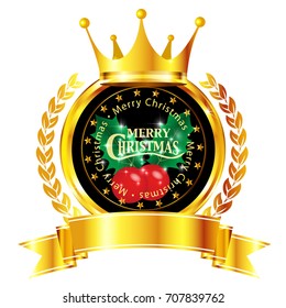 Christmas crown medal icon