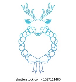 christmas crown wreath with reindeer