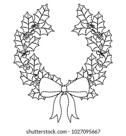christmas crown wreath with ribbon