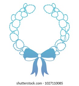 christmas crown wreath with ribbon