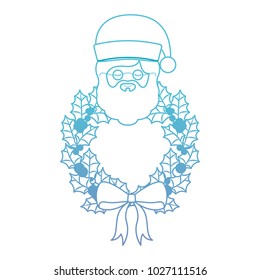 christmas crown wreath with santa claus character
