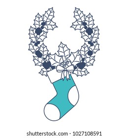 christmas crown wreath with sock