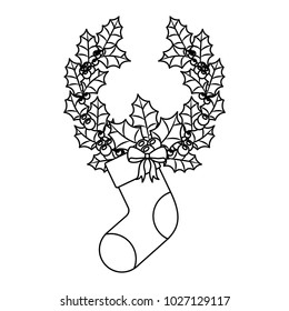 christmas crown wreath with sock