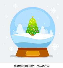 Christmas Crystal Ball with Christmas tree inside