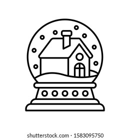 Christmas crystal ball vector, Christmas day related line icon
