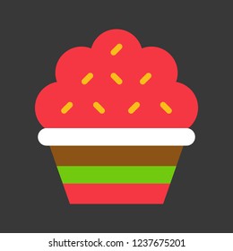 christmas cup cake icon decoration with candy