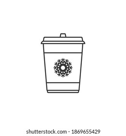 Christmas cup icon isolated on white background. Coffee symbol modern, simple, vector, icon for website design, mobile app, ui. Vector Illustration