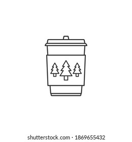 Christmas cup icon isolated on white background. Coffee symbol modern, simple, vector, icon for website design, mobile app, ui. Vector Illustration