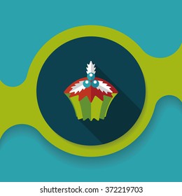 Christmas cupcake flat icon with long shadow,eps10
