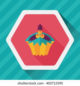 Christmas cupcake flat icon with long shadow,eps10