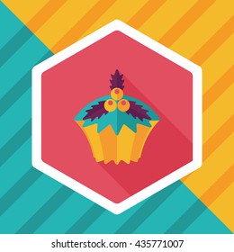 Christmas cupcake flat icon with long shadow,eps10