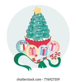 Christmas Cupcake and Macaron