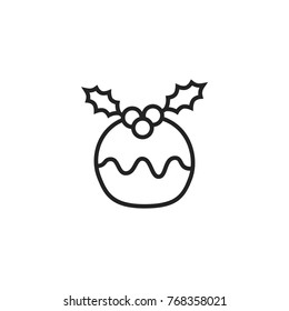 Christmas Cupcake Outline Icon