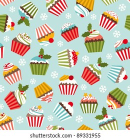 Christmas cupcake pattern