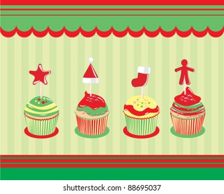 Christmas cupcakes with candy