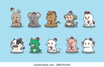 Christmas cute animal bundle set brings Christmas gifts