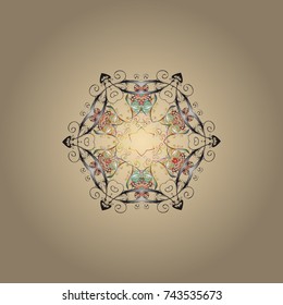 Christmas cute background with snowflakes abstract background. Beige, gray and neutral colors. Beige, gray and neutral snowflakes. Vector. Holiday design for Christmas and New Year fashion prints.