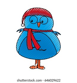 christmas cute bird character