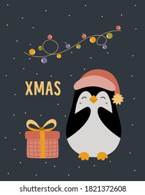 Christmas cute card. vector illustration