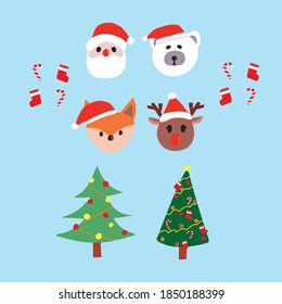 Christmas cute cartoon background  vector