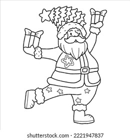 christmas cute cartoon card christmas tree santa element