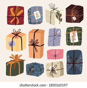 Christmas cute cartoon elements indoor decor set sticker design