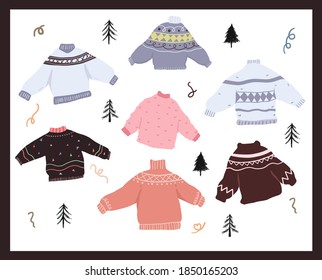 Christmas cute cartoon elements indoor decor set sticker design