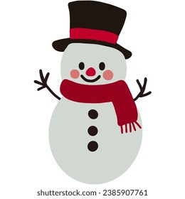 Christmas cute cartoon Hand drawn colored of simple decorative elements.