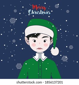 Personaje De Navidad. Feliz Avatar del Vector de Navidad.
