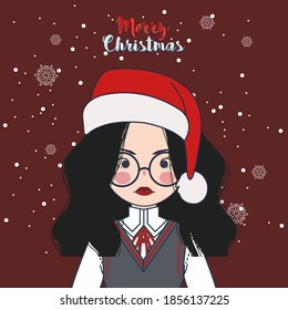 Personaje De Navidad. Feliz Avatar del Vector de Navidad.