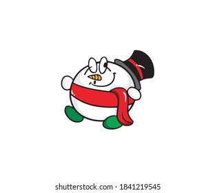 Christmas cute character vector illustration and gift cartoon for your promotion and poster winter on December, on white background