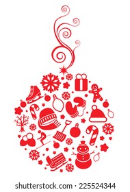 Christmas cute decoration icons vector cartoon illustration
