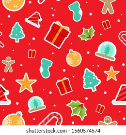 Christmas cute decorative seamless vector background design, illustration. Merry Christmas and happy new year concept.