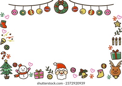 Christmas cute frame illustration material